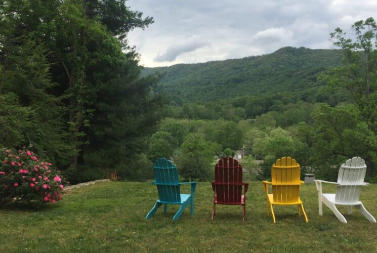 Adirondack chairs in the yard Andon reid