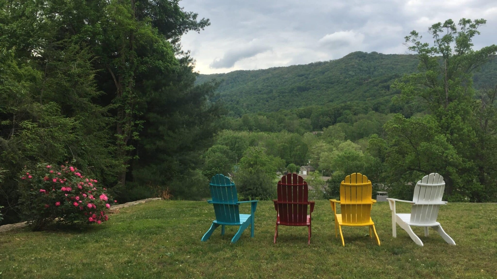 Adirondack chairs in the yard Andon reid