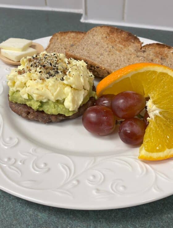 Sausage Egg and Avocado Stacks at the Andon-Reid Inn B&B in Waynesville, NC