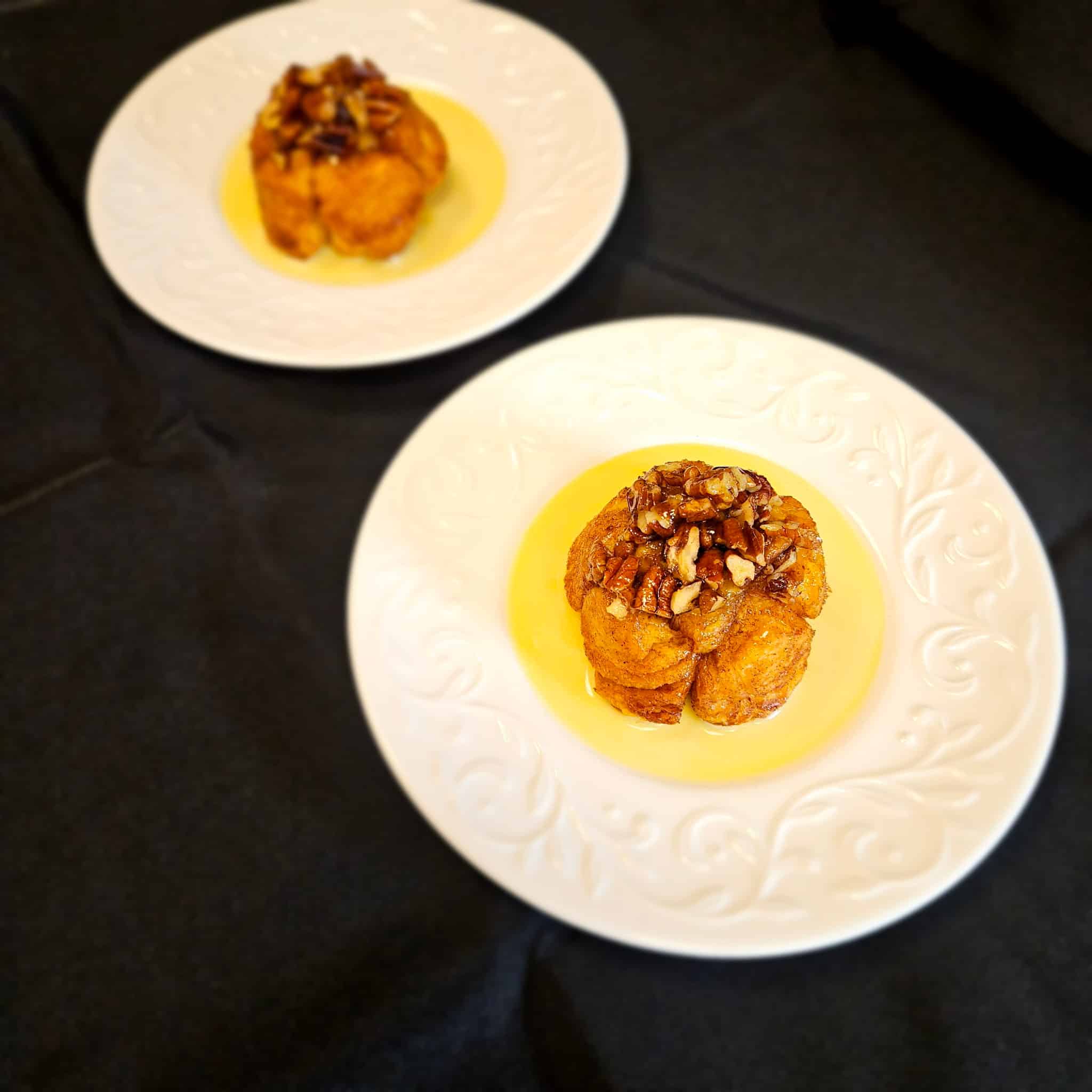 Pecan Monkey Bread with Creme Anglaise
