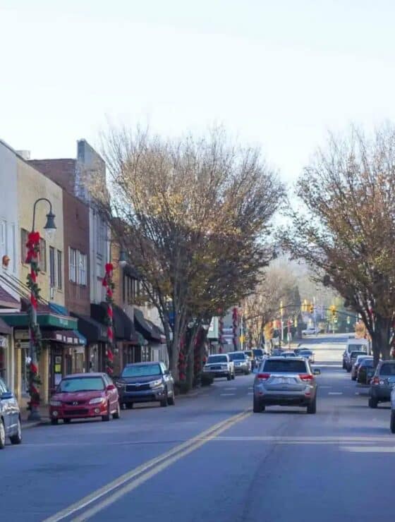 downtown waynesville in the morning