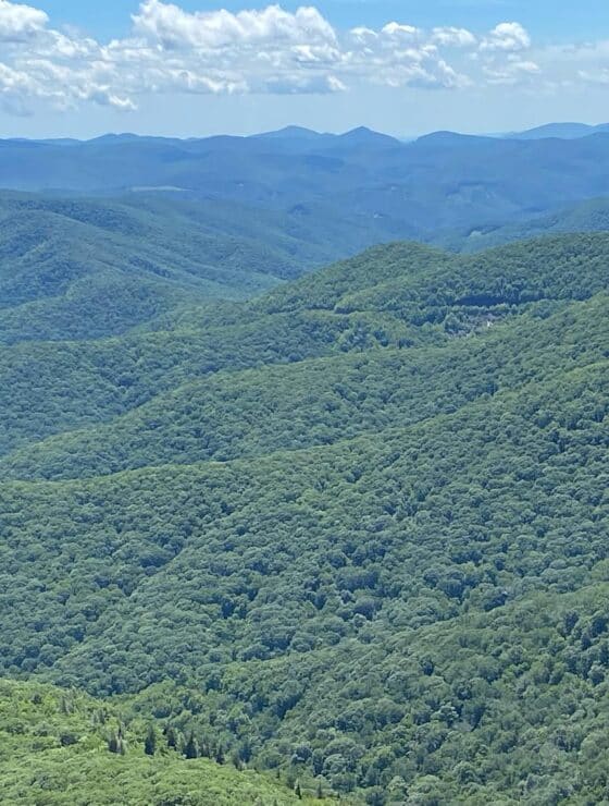View from Devil's Courthouse on the Blue Ridge Parkway in North Carolina