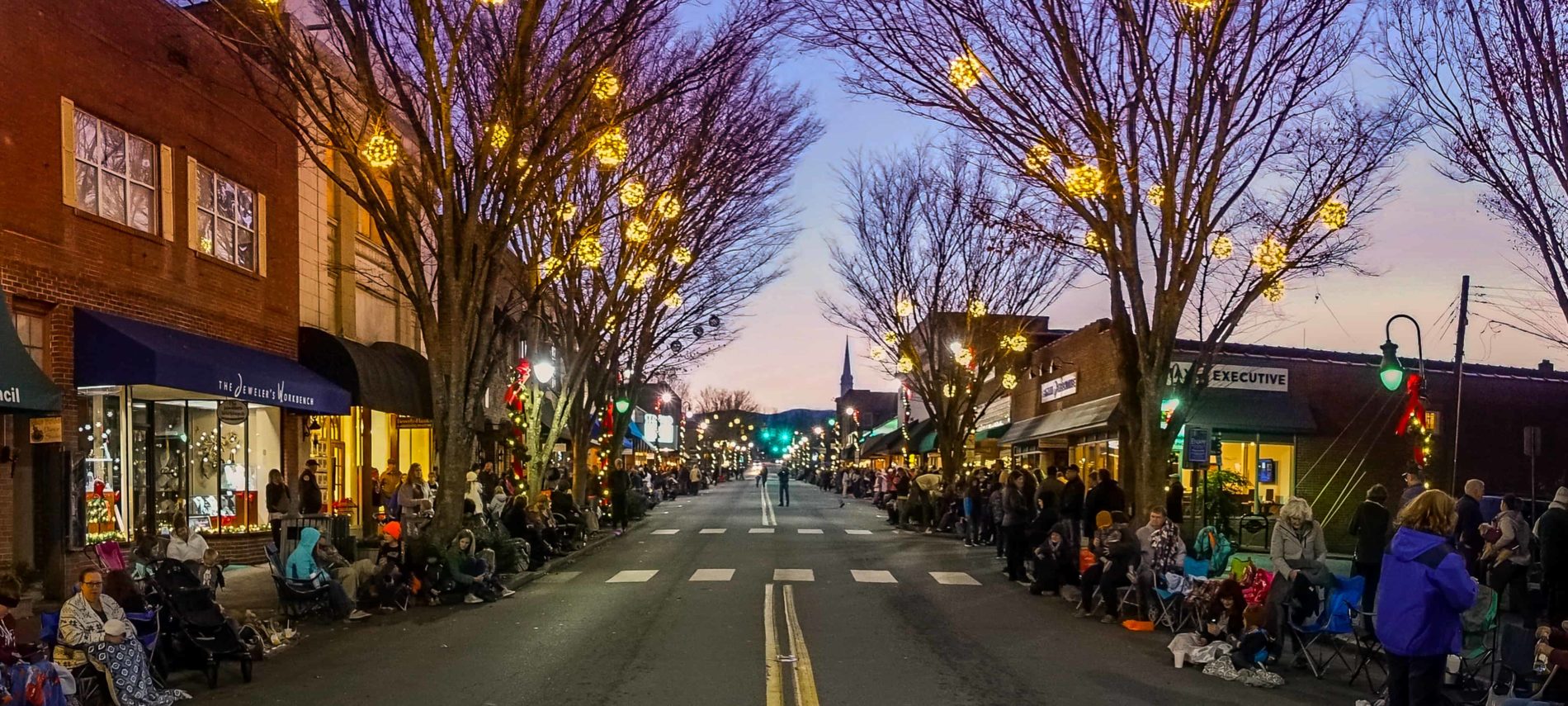 downtown waynesville at night